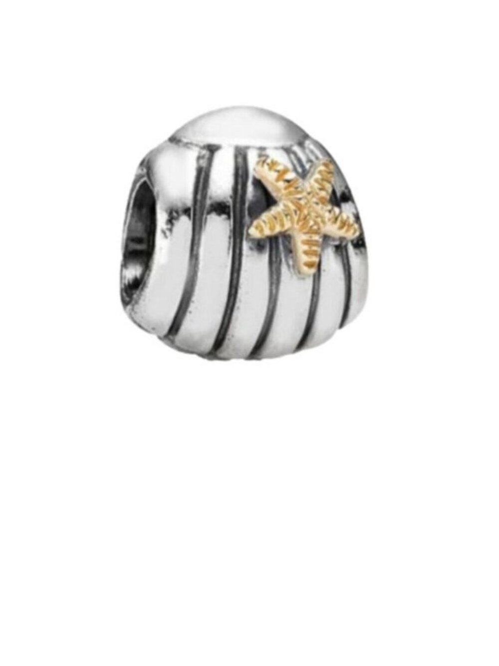 Pandora Sterling Silver + 14k Sea Shell Charm  790249